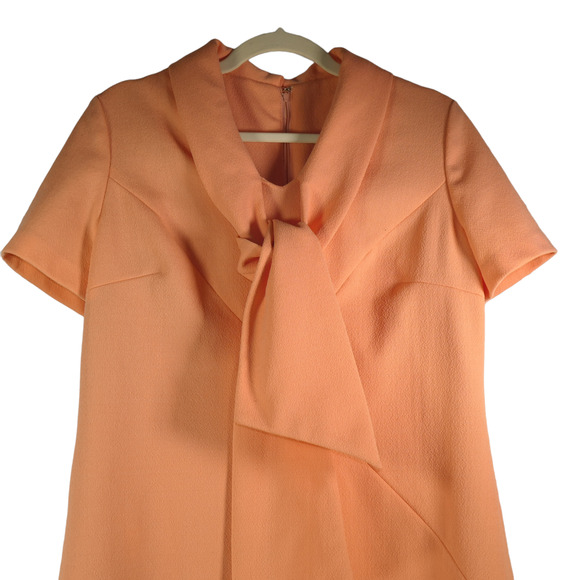 Vintage Wilshire of Boston Dress Womens Large Orange Large Bow Union Made Career - Picture 3 of 9